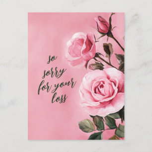 Postal LÁSTIMA DE Rosas Rosadas POR CONdolencias PERSONAL