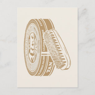 Postal Lata de betún de zapato marrón arte pop