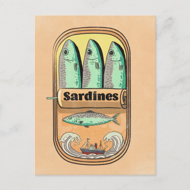 Postal Lata de Sardinas (Anverso)