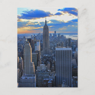 Postal Late afternoon NYC Skyline as sunset approaches