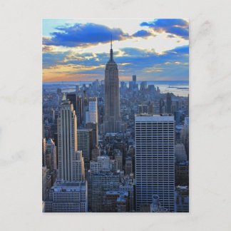 Postal Late afternoon NYC Skyline as sunset approaches