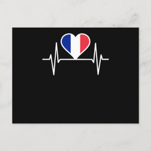 Postal Latido de la bandera de Francia