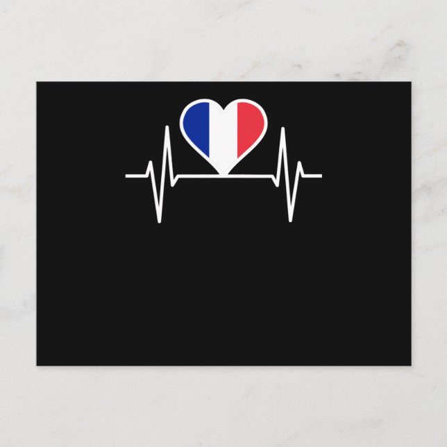 Postal Latido de la bandera de Francia (Anverso)