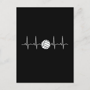 Postal Latido del Corazón de la Pelota de Voleibol
