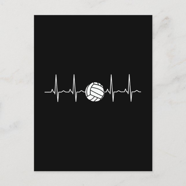 Postal Latido del Corazón de la Pelota de Voleibol (Anverso)