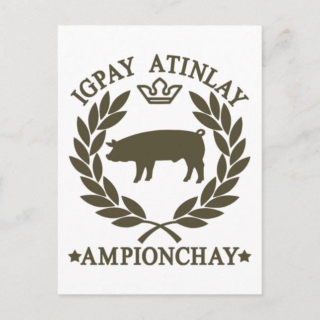 Postal Latín de cerdo (Anverso)