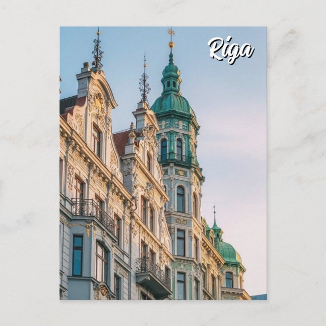 Postal Latvia Riga Art Nouveau Travel (Anverso)