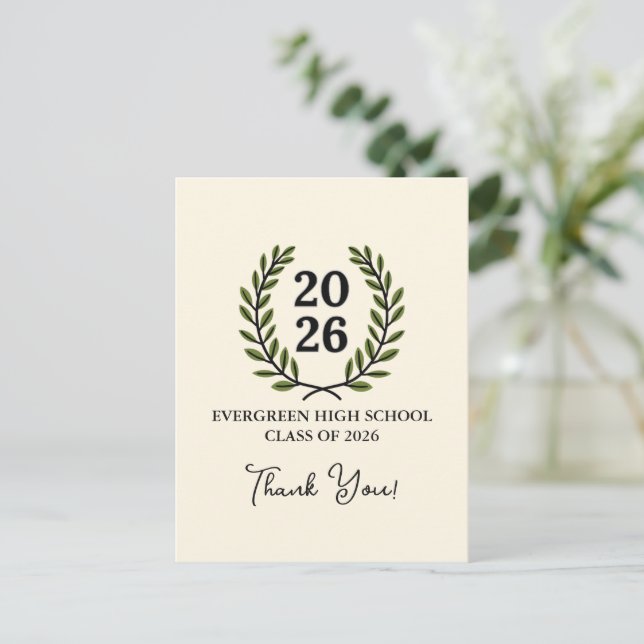 Postal Laurel Crest Clase de 2026 (Anverso de pie)