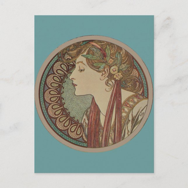 Postal Laurel de Alphonse Mucha (Anverso)
