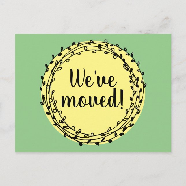 Postal Laurel floral floral cambio de dirección moviéndos (Anverso)