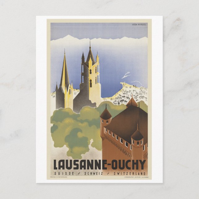Postal Lausanne Ouchy Suiza Vintage Europa (Anverso)