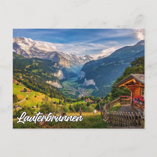 Postal Lauterbrunnen, Suiza (Anverso)