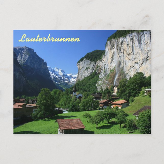 Postal Lauterbrunnen, Suiza (Anverso)