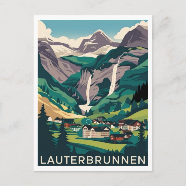 Postal Lauterbrunnen Suiza Travel (Anverso)