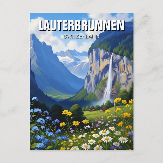 Postal Lauterbrunnen Suiza Travel (Anverso)