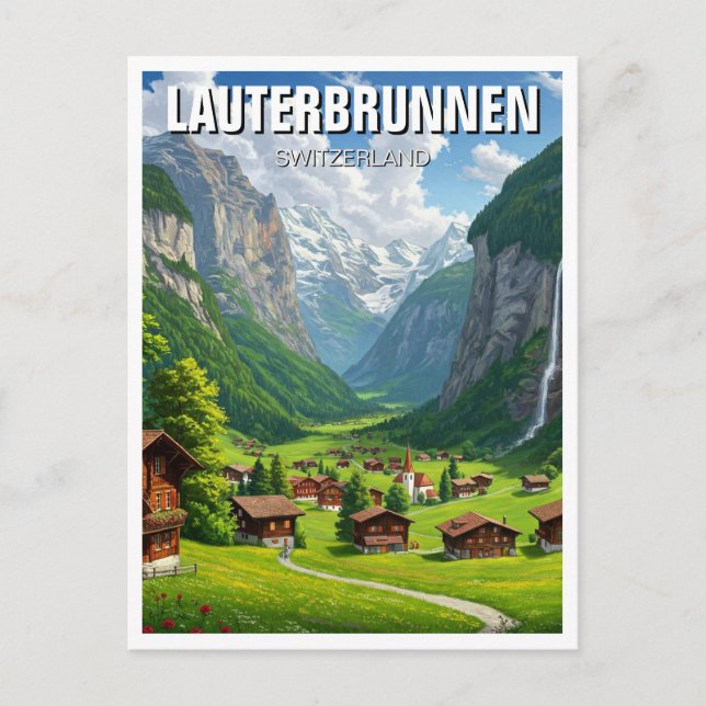 Postal Lauterbrunnen Viajes Suiza (Anverso)
