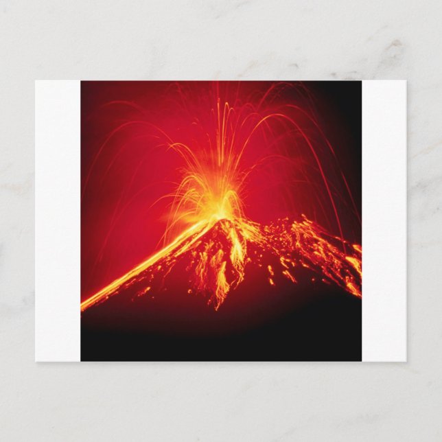 Postal Lava caliente del volcán Costa Rica 1991 (Anverso)