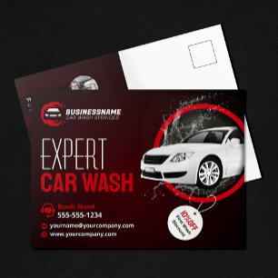 Postal Lavado de Coche Moderno Detallado de Automóviles E