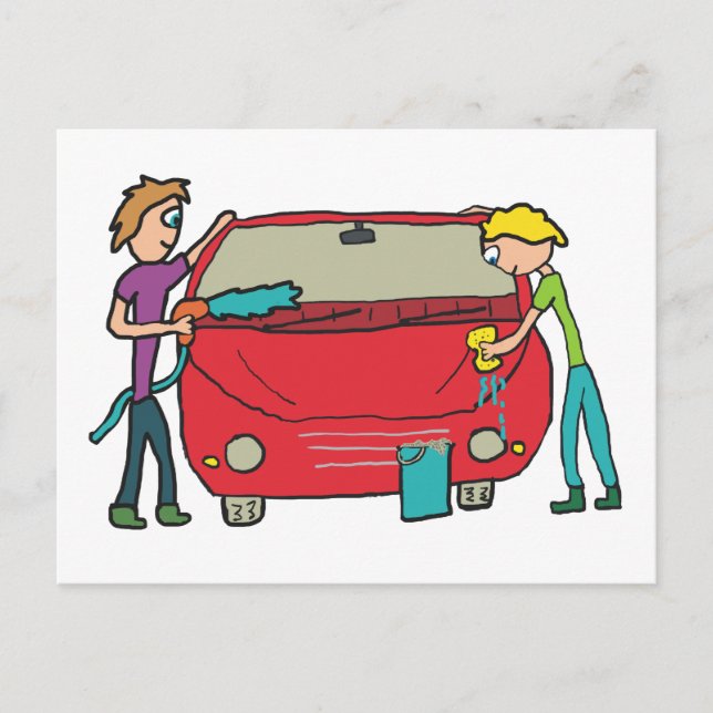 Postal Lavado de coches (Anverso)