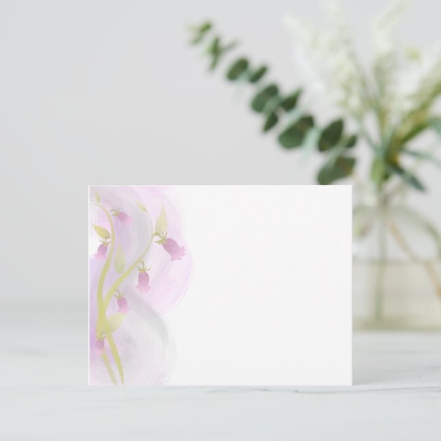 Postal Lavado de color rosa pálido (Anverso de pie)