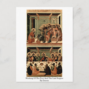 Postal Lavado De Pies Y Última Cena Por Duccio
