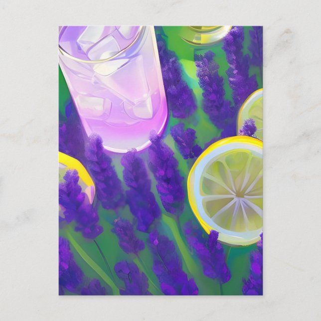 Postal Lavanda Lemonade con Lavanda y Lemones (Anverso)