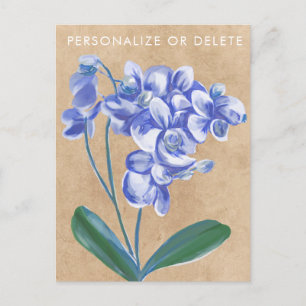 Postal Lavanda Orquídea Agua Arte Floral Personalizado