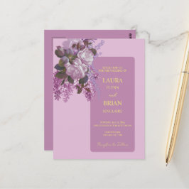 Postal Lavanda, Rosas y Lilacs, Boda de Presupuesto