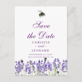 Postal Lavander Purple Simple Guardar La Fecha