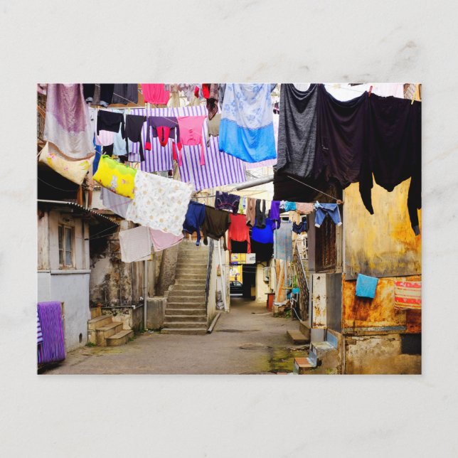 Postal Lavandería colgando para secar (Anverso)