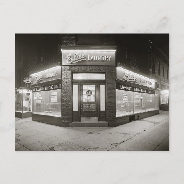 Postal Lavandería Elite, 1928 (Anverso)