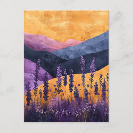 Postal Lavendel vor Berglandschaft