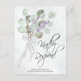 Postal Lavender Eucalyptus Responder Amablemente Boda RSV