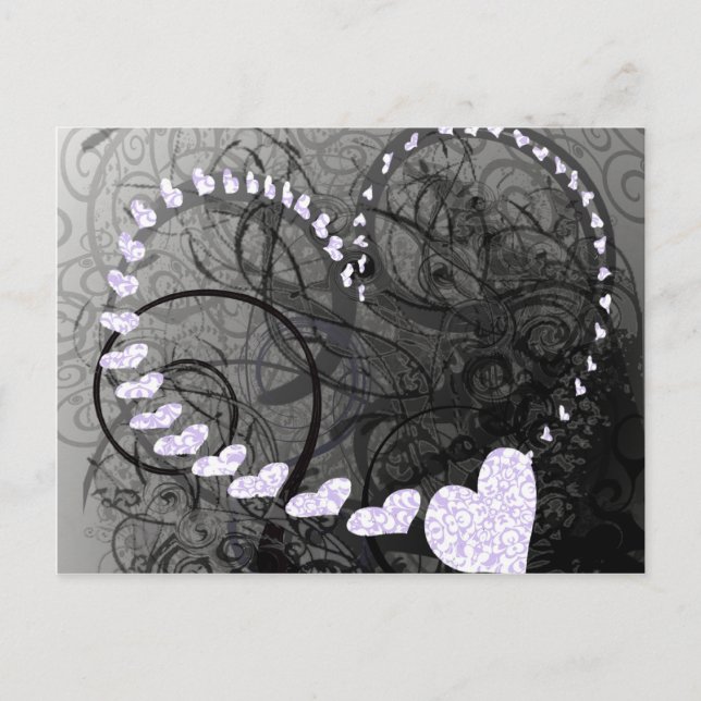Postal Lavender Heart Swirls (Anverso)