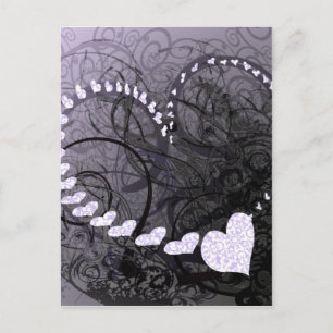 Postal Lavender Heart Swirls