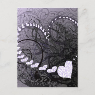 Postal Lavender Heart Swirls