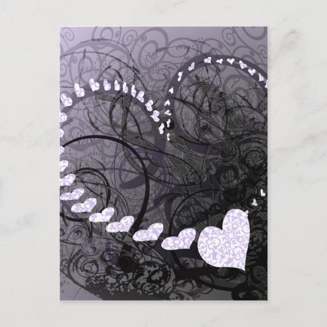 Postal Lavender Heart Swirls (Anverso)