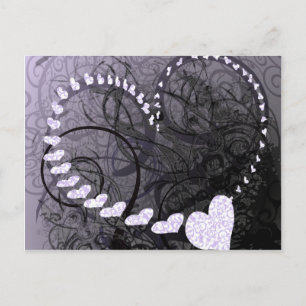 Postal Lavender Heart Swirls