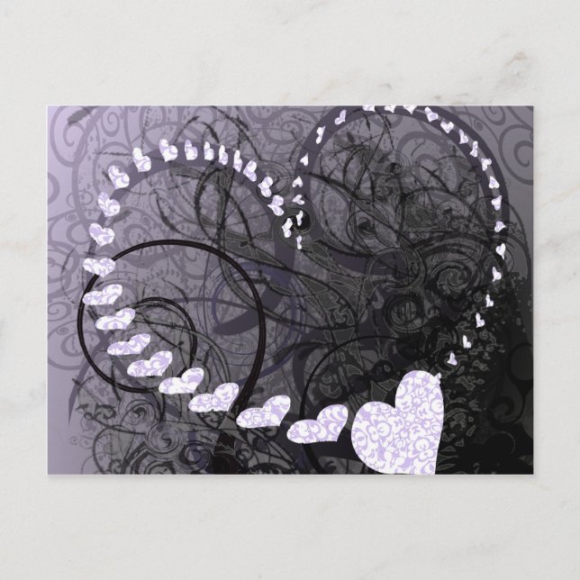 Postal Lavender Heart Swirls (Anverso)