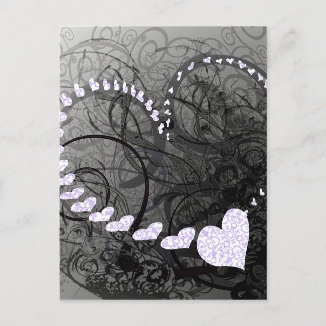 Postal Lavender Heart Swirls (Anverso)