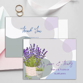 Postal Lavender Rustic Purple Floral Boda Gracias
