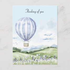 Postal Lavender Stripes Balloon Floral Pensar en ti