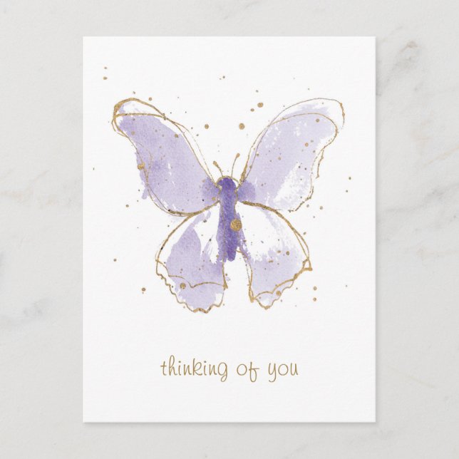 Postal Lavender Watercolor Butterfly