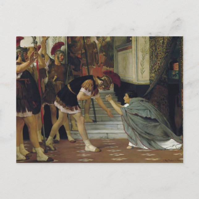 Postal Lawrence Alma-Tadema - Proclamando a Claudius (Anverso)