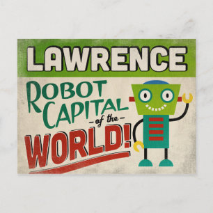 Postal Lawrence Kansas Robot - Gracioso Viñeta