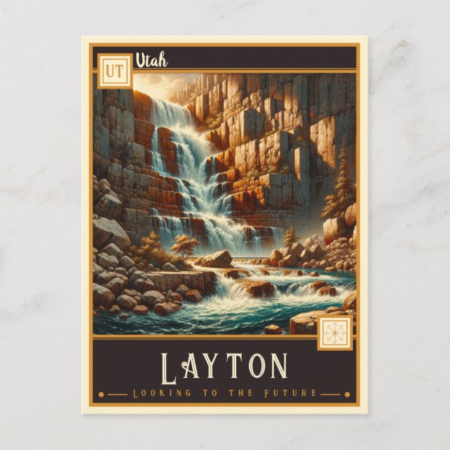 Postal Layton, Utah | Vintage (Anverso)