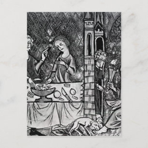 Postal Lázaro en la puerta del rico