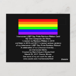 Postal ¡Lazo arco iris del orgullo gay LGBT entretejido!