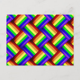 Postal ¡Lazo arco iris del orgullo gay LGBT entretejido!