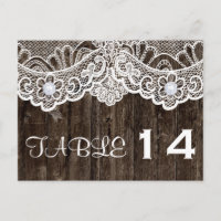 Lazo blanco vintage, boda de madera antigua número